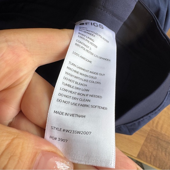 Figs Yola FREEx Lined Scrub Pants Womens XXL High Waist W23SW2007 Navy Blue - Picture 8 of 9